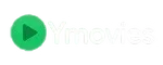 Ymovies logo featuring a green play button icon and modern white typography on a clean gray background, representing an online movie streaming platform.